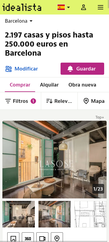Real listings up to €250k in Barcelona