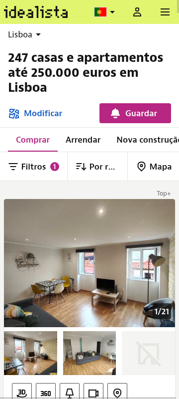 Real listings up to €250k in Lisbon