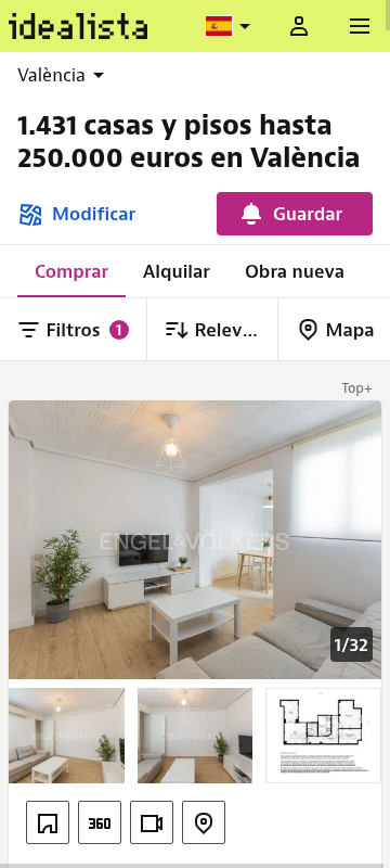 Real listings up to €250k in Valencia